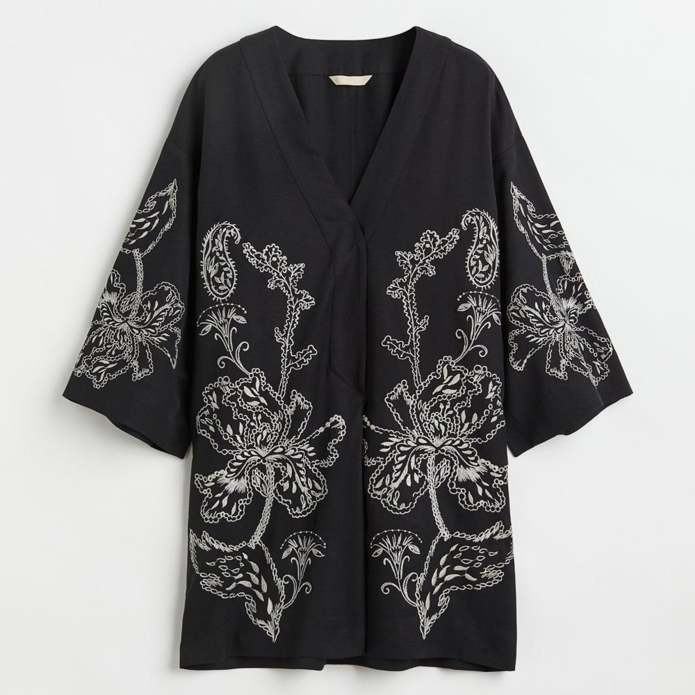 Short Embroidered Kaftan Dress NWT